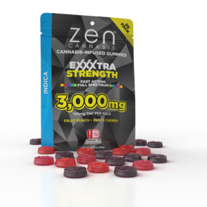 zen gummies indica extra strength 3,000mg gummies 150mg thc per serving