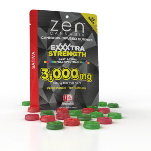 zen gummies sativa extra strength 3,000mg gummies 150mg thc per serving