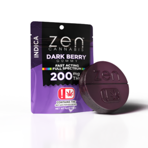 zen gummies dark berry indica single gummy 200mg thc per serving