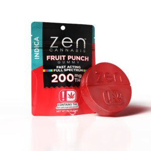 zen gummies fruit punch indica single gummy 50mg thc per serving