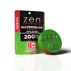 zen gummies watermelon hybrid single gummy 200mg thc per serving