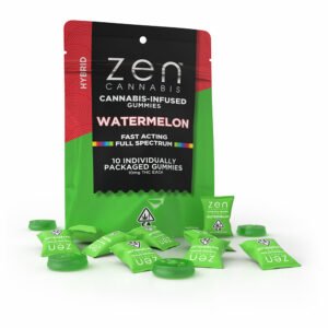 zen gummies watermelon hybrid 10 pack gummies 10mg thc per serving