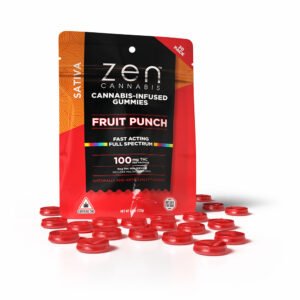 zen gummies fruit punch sativa 20 pack gummies 5mg thc per serving