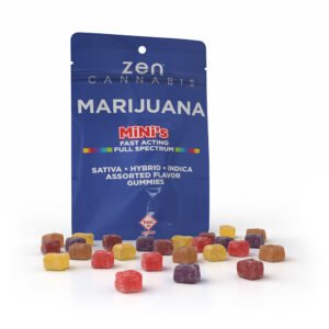 zen gummies assorted flavor 250mg thc minis 10mg thc per serving
