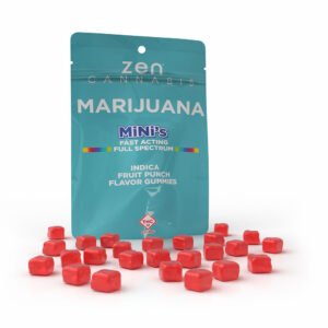 zen gummies fruit punch indica minis 10mg thc per serving
