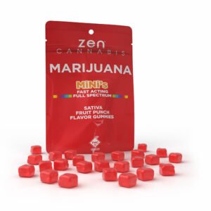 zen gummies fruit punch sativa minis 10mg thc per serving