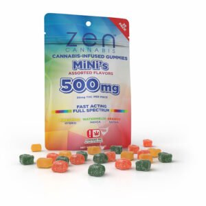 zen gummies assorted flavors 500mg thc minis 20mg thc per serving